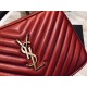 Saint Laurent Lou Camera Bag In Red Matelasse Leather