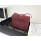 Saint Laurent Monogram All Over Small Satchel In Bordeaux Suede