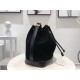 Saint Laurent Monogram All Over Bucket Bag In Black Suede