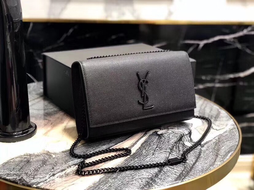 Saint Laurent Medium Kate All Black Shoulder Bag