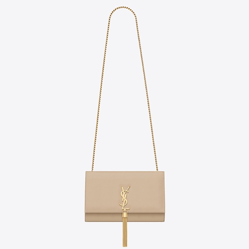 Saint Laurent Medium Kate Bag With Tassel In Powder Smooth Leather