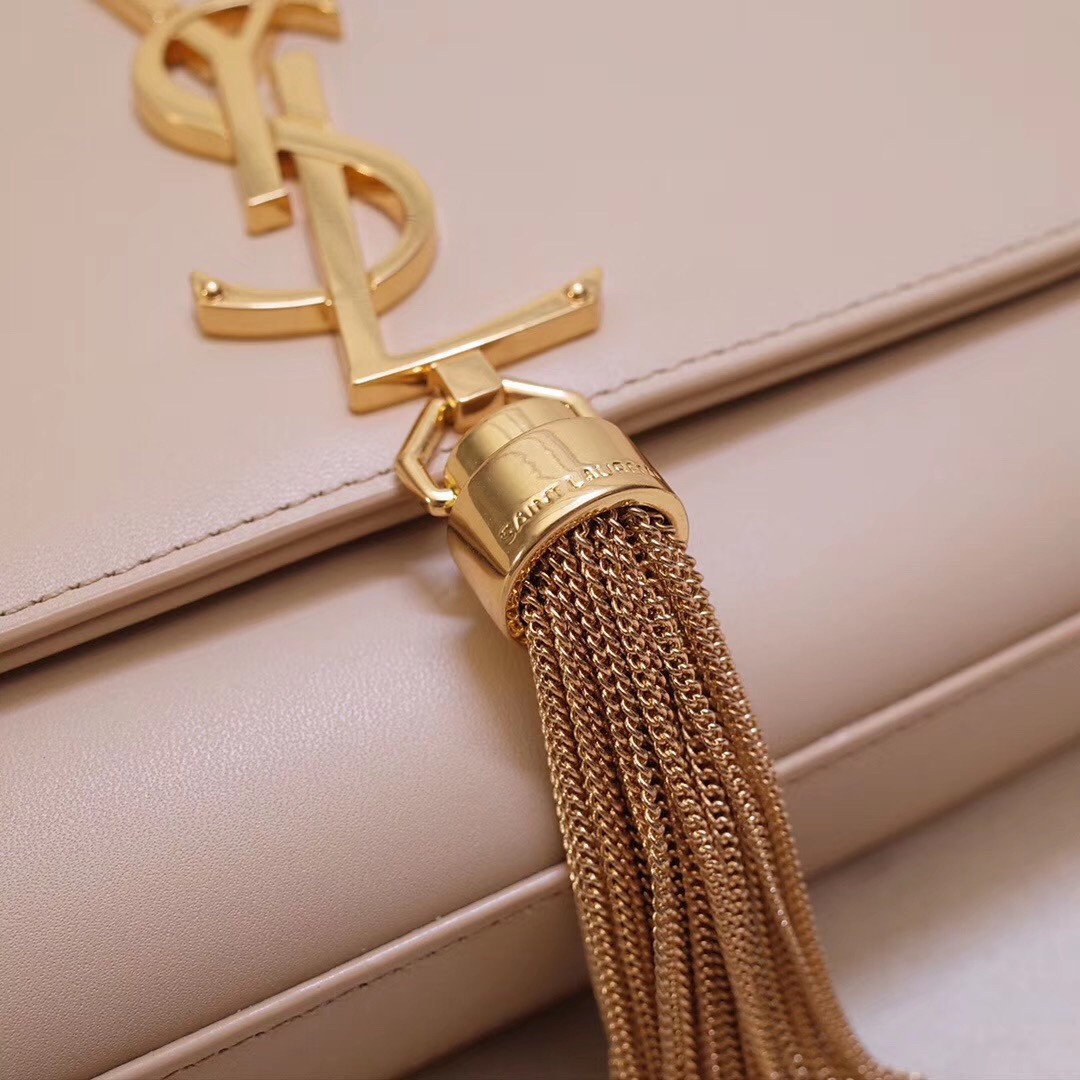 Saint Laurent Medium Kate Bag With Tassel In Powder Smooth Leather