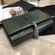 Saint Laurent Medium Kate Bag With Tassel In Dark Green Croc-Embossed Leather