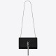 Saint Laurent Medium Kate Bag With Tassel In Black Grained Leather