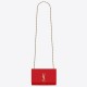 Saint Laurent Small Kate Bag In Red Grained Leather