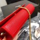 Saint Laurent Small Kate Bag In Red Grained Leather