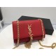 Saint Laurent Small Kate Tassel Bag In Red Grained Leather