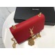 Saint Laurent Small Kate Tassel Bag In Red Grained Leather