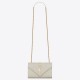 Saint Laurent Small Envelope Bag In White Grained Leather