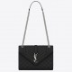 Saint Laurent Medium Envelope Bag In Noir Grained Leather