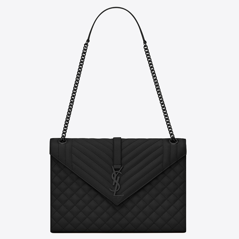 Saint Laurent Large Envelope All Black Bag