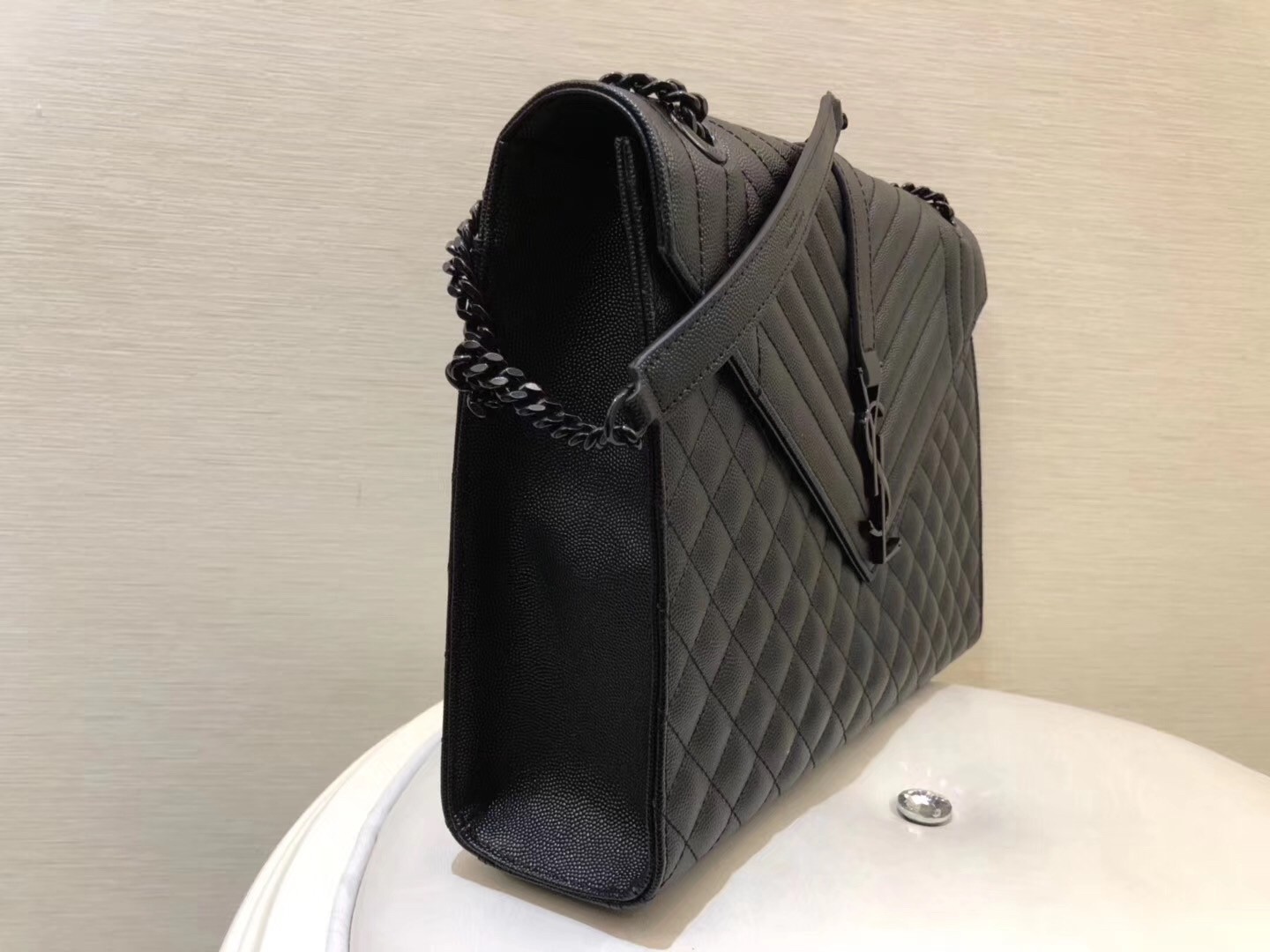 Saint Laurent Large Envelope All Black Bag