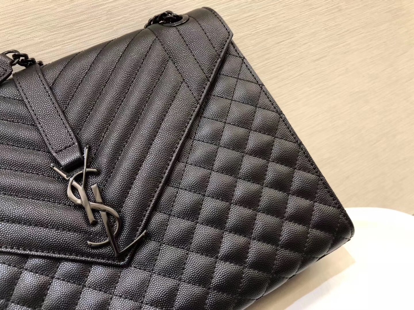 Saint Laurent Large Envelope All Black Bag