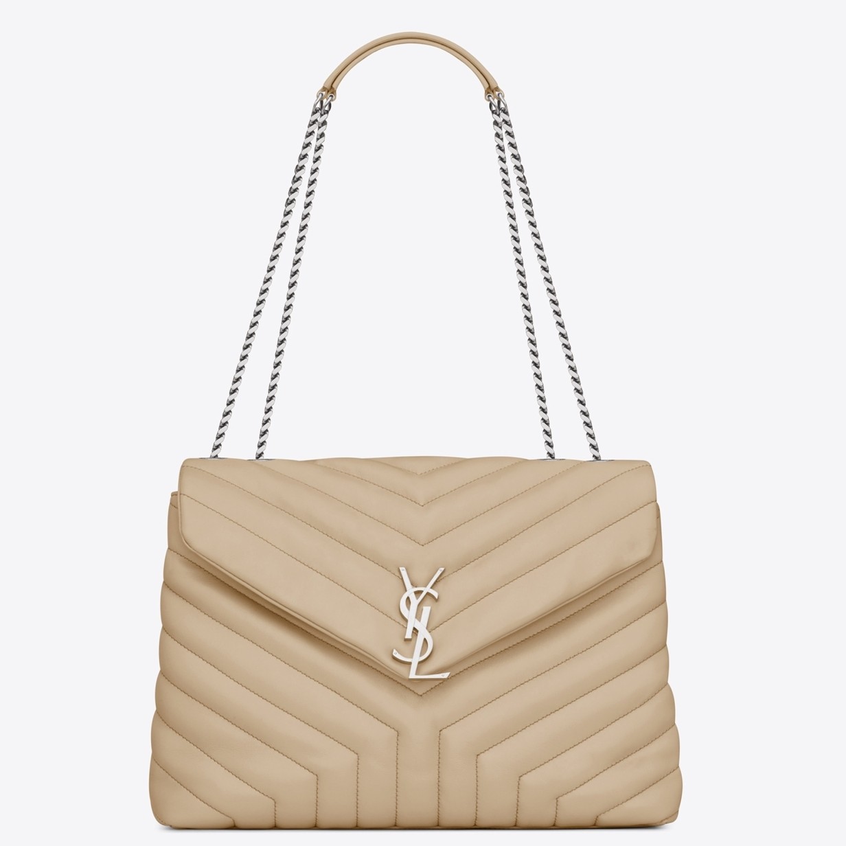 Saint Laurent Loulou Medium Bag In Powder Matelasse Leather