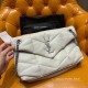 Saint Laurent Loulou Puffer Small Bag In White Lambskin