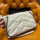 Saint Laurent Loulou Puffer Small Bag In White Lambskin