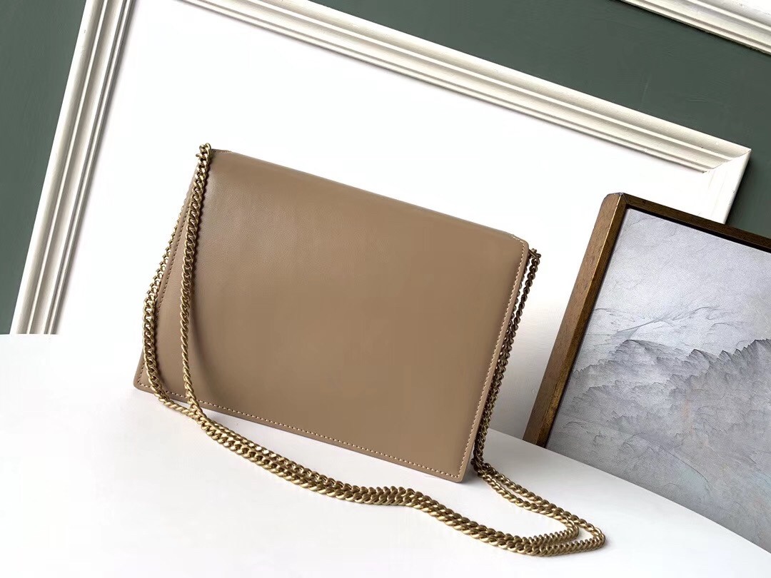 Saint Laurent Camel Cassandra Monogram Clasp Bag