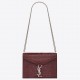 Saint Laurent Cassandra Clasp Bag In Bordeaux Croc-Embossed Leather