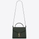 Saint Laurent Cassandra Medium Bag In Dark Green Grained Leather