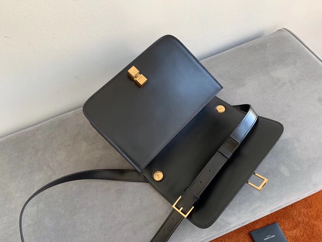 Saint Laurent Carre Satchel Bag In Black Leather