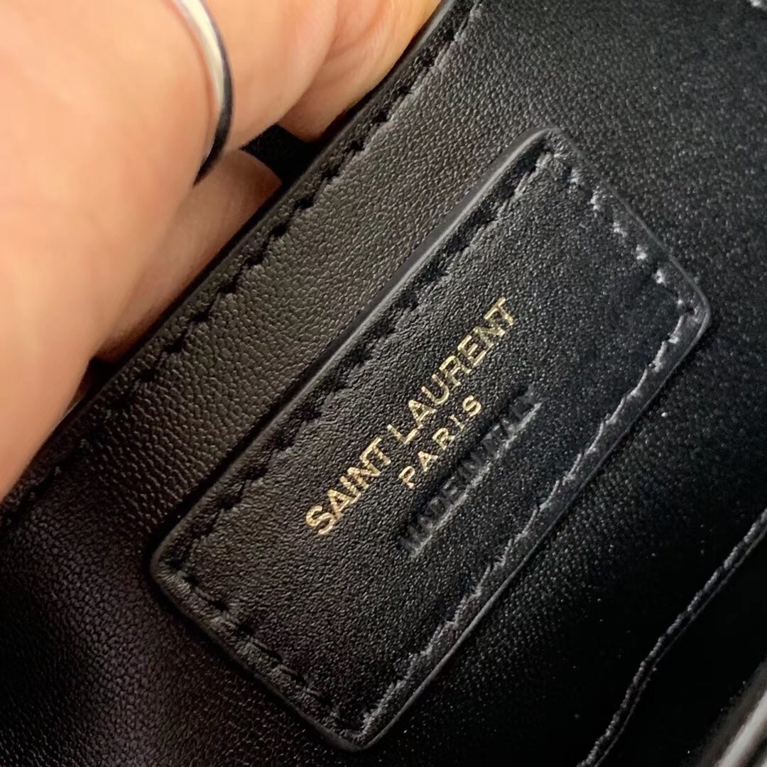 Saint Laurent LE 61 Small Saddle Bag In Black Leather