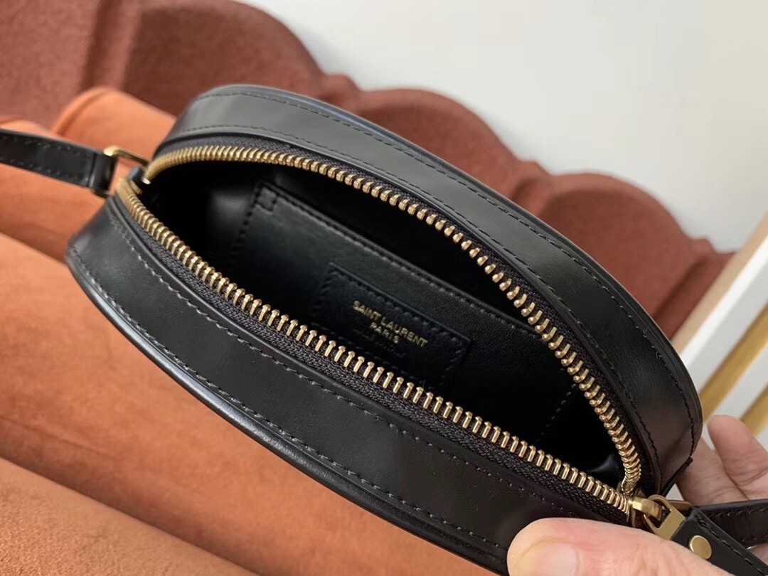 Saint Laurent LE 61 Camera Bag In Black Leather