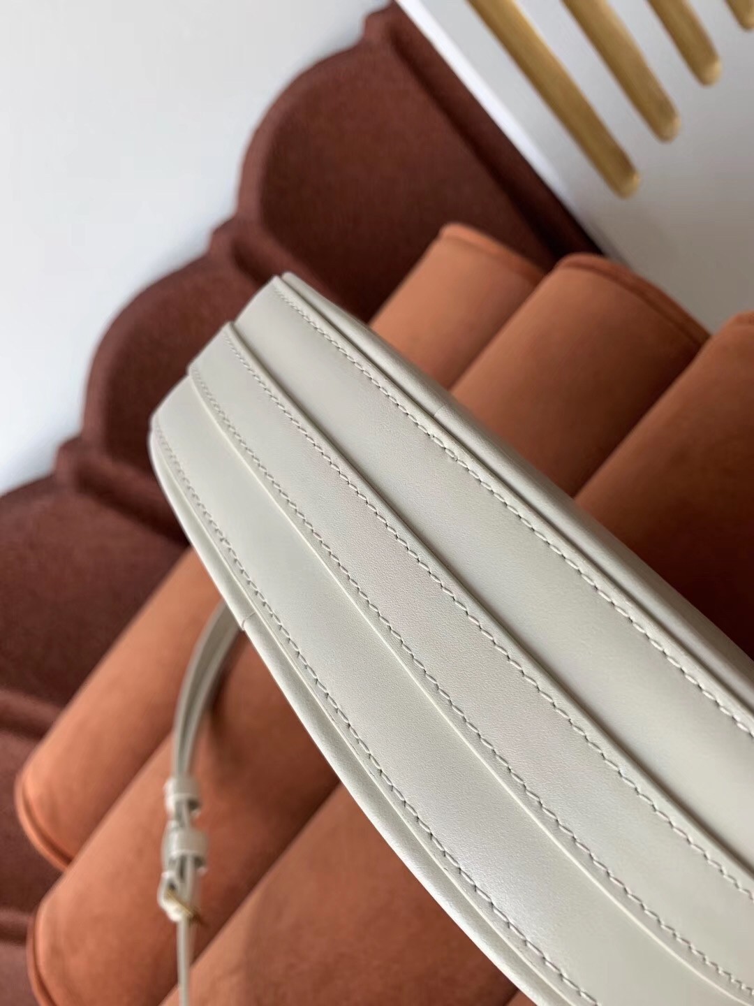 Saint Laurent LE 61 Camera Bag In White Leather