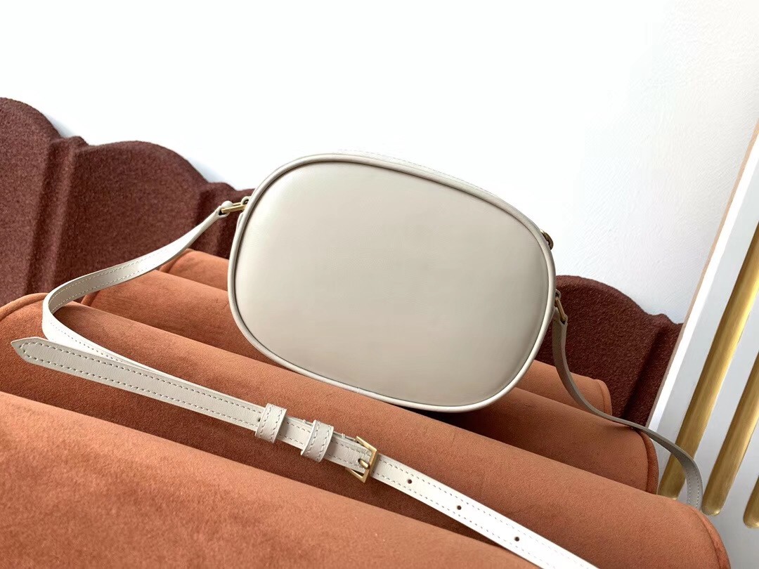 Saint Laurent LE 61 Camera Bag In White Leather