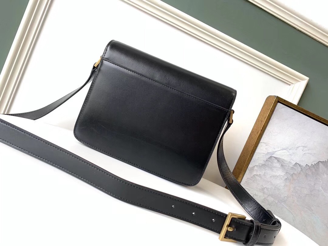 Saint Laurent LE 61 Medium Saddle Bag In Black Leather