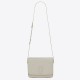 Saint Laurent LE 61 Medium Saddle Bag In White Leather