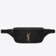 Saint Laurent Classic Monogram Belt Bag In Black Grained Leather