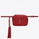 Saint Laurent Lou Belt Bag In Red Matelasse Leather