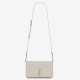 Saint Laurent Angie Chain Bag In White Diamond Lambskin