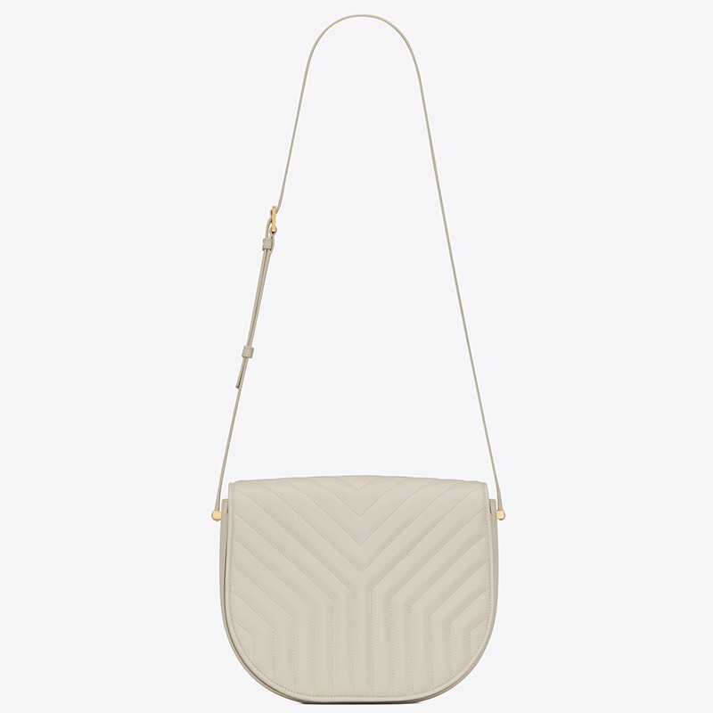 Saint Laurent Joan Satchel In White Y Quilted Leather