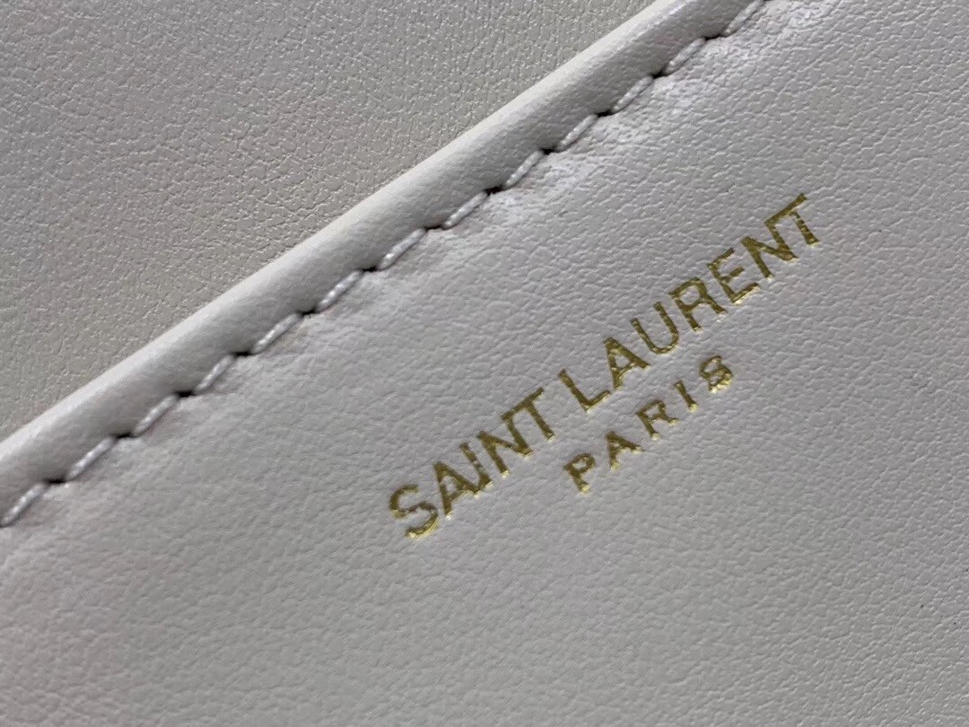 Saint Laurent Joan Satchel In White Y Quilted Leather