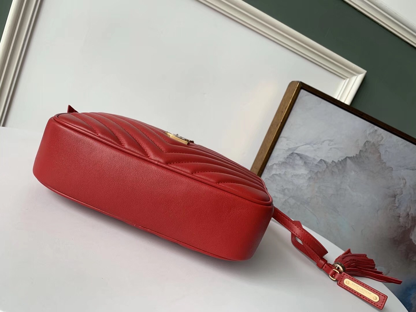 Saint Laurent Lou Camera Bag In Red Leather