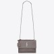 Saint Laurent Sunset Medium Bag In Grey Crocodile Embossed Leather