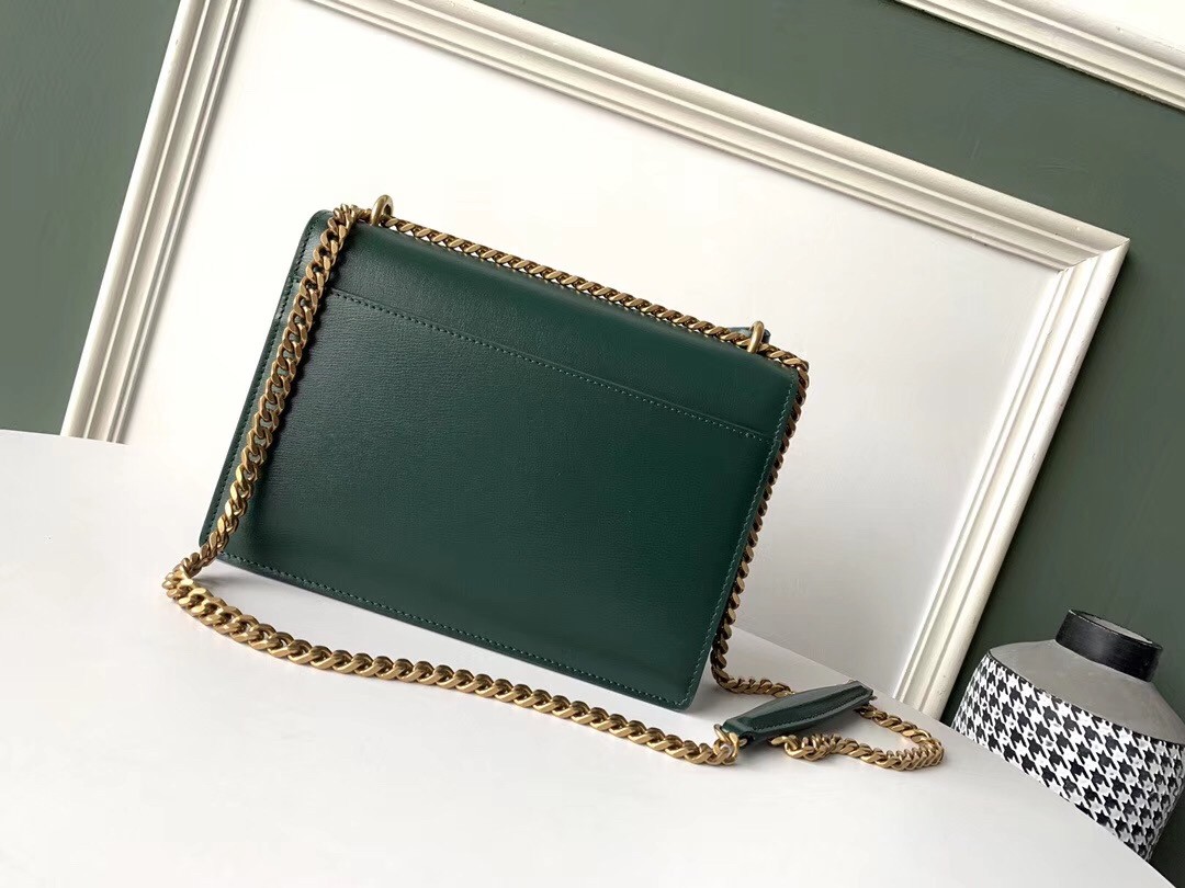 Saint Laurent Sunset Medium Bag In Green Calfskin