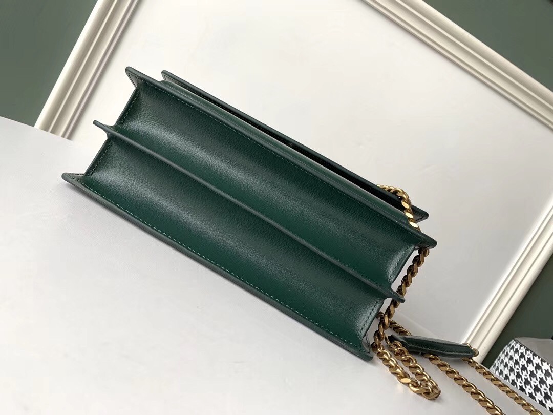 Saint Laurent Sunset Medium Bag In Green Calfskin