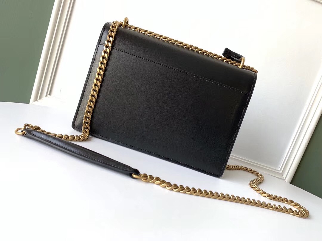 Saint Laurent Sunset Medium Bag In Black Calfskin