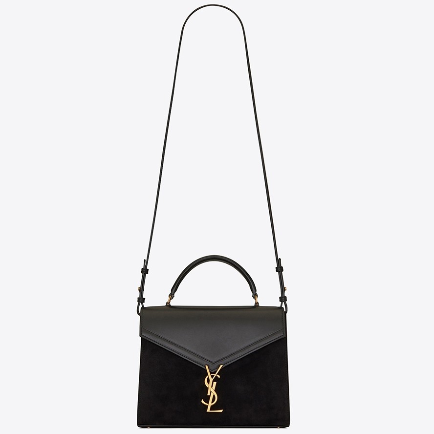 Saint Laurent Cassandra Medium Bag In Black Suede