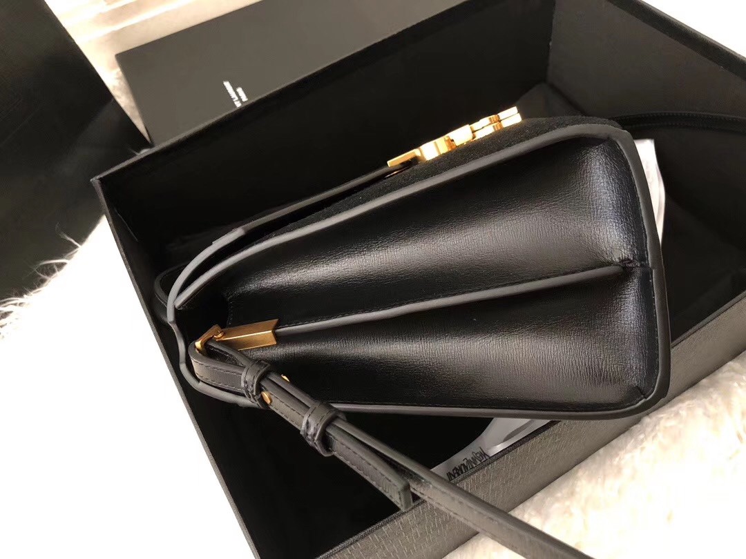 Saint Laurent Cassandra Medium Bag In Black Suede