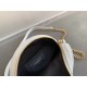 Saint Laurent Vinyle Round Camera Bag In White Grained Leather