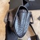 Saint Laurent Niki Body Bag In Black Croco-Embossed Leather