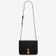 Saint Laurent Carre Satchel Bag In Black Suede Leather