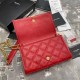 Saint Laurent WOC Becky Chain Wallet In Red Lambskin