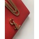 Saint Laurent WOC Cassandra Chain Wallet In Red Leather