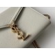 Saint Laurent WOC Cassandra Chain Wallet In White Leather