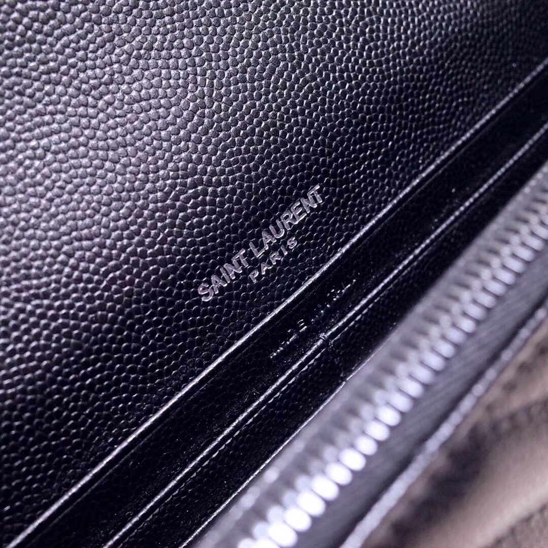 Saint Laurent WOC Envelope Chain Wallet All Black