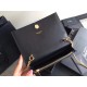 Saint Laurent WOC Kate Tassel Chain Wallet In Black Calfskin